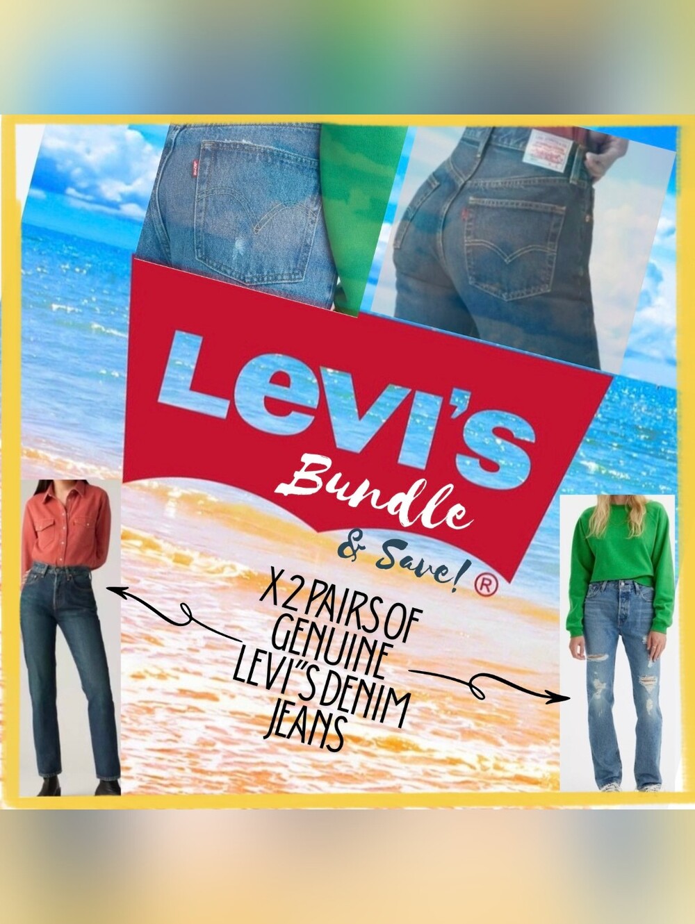 LEVI'S Bundle | 501 Original Fit Jeans (X2Pairs) Size:24x30